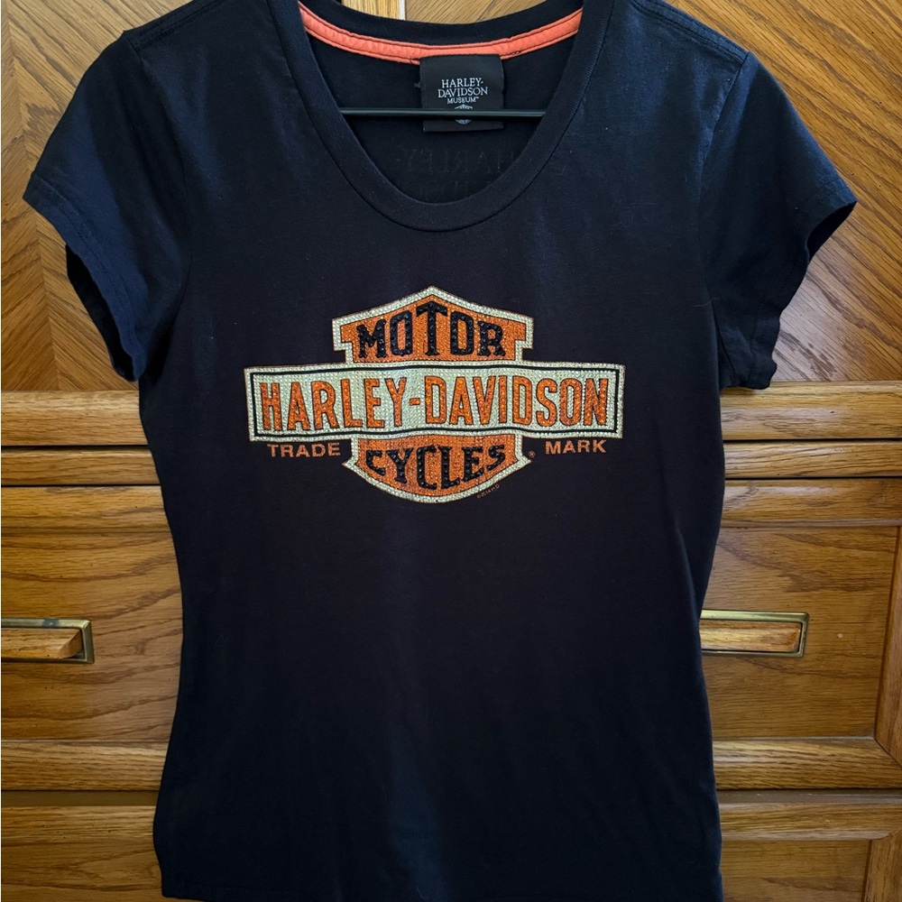 Harley-Davidson Jewel Embellished Women's Black T-Shirt Size M